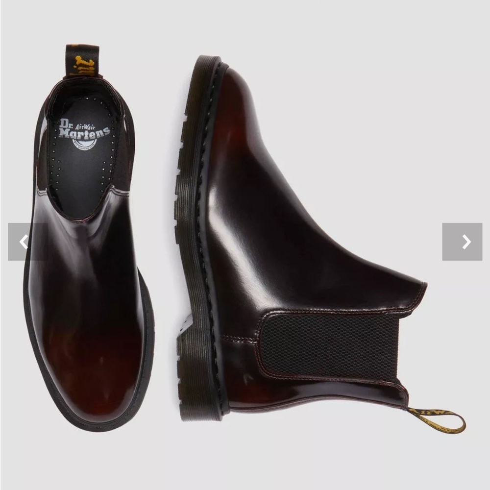 NIB Doc Dr Martens GRAEME Arcadia Leather Chelsea Boots CHERRY RED - Picture 3 of 11
